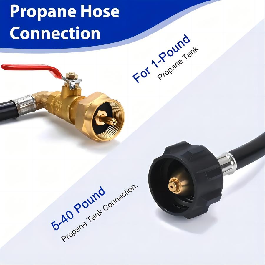 Propane Tank Refill Adapter Kit 3Ft Hose With Safety Shutoff Valve Fill 1Lb Bottles From 20Lb Kitchen Accessaries