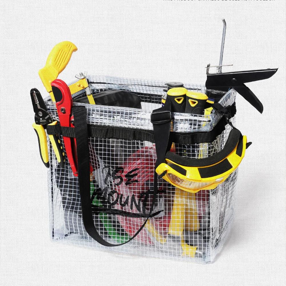 Outdoor Camping Folding Storage Box PVC Mesh Tool Storage Bag Fishing Tackle Tote Bag Multitool Picnic Drink Carrier Lunch Box