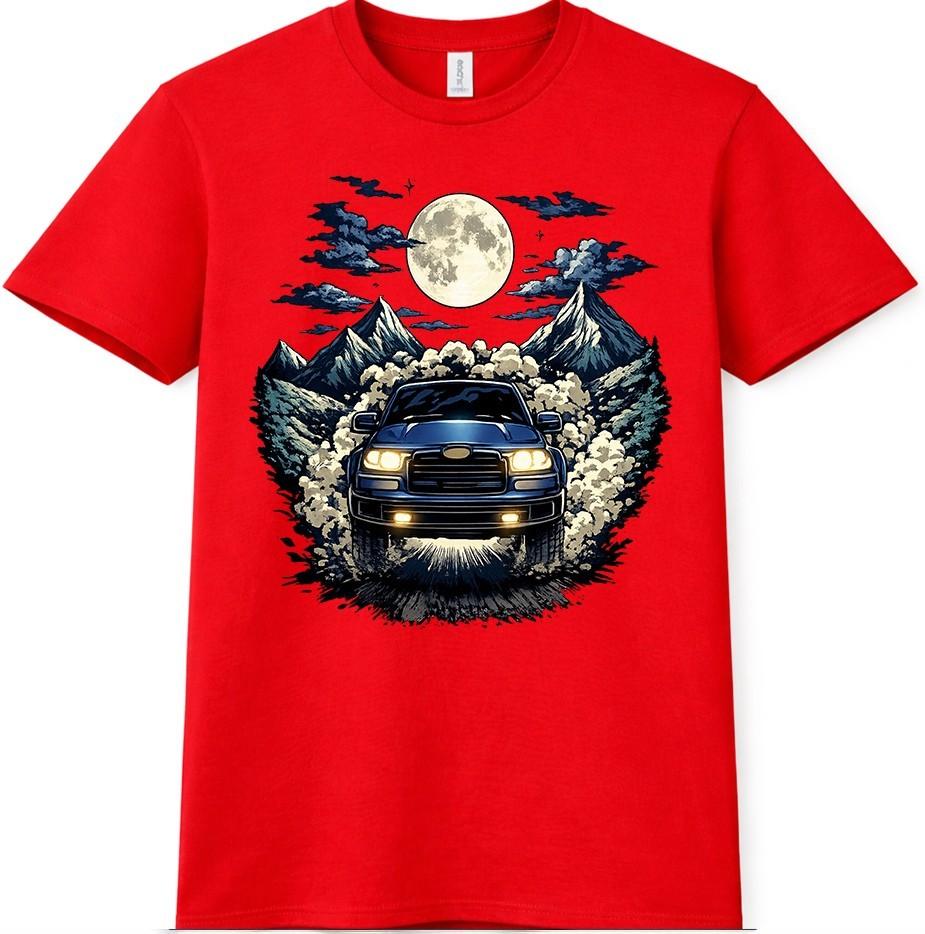 Truck T Shirt 4x4 Off Road Pickup Mountain Moon Graphic Tee S