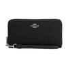 Zip Around Wallet 19 Classic Logo Zipper Closure Signature Jacquard Leather Wallet Small Women Wallet Silver Black CU150-SBKBK