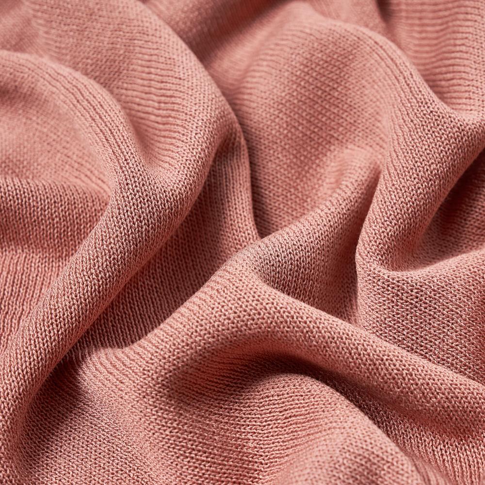 VERNO Linen Like Open Collar Knit Pink