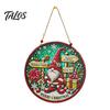 Wood Seasonal Ornaments Wooden Christmas Hanging Decoration, Rustic Santa Claus Snowman Gnome Red Truck Decorations Ornament, Window Wall Decor