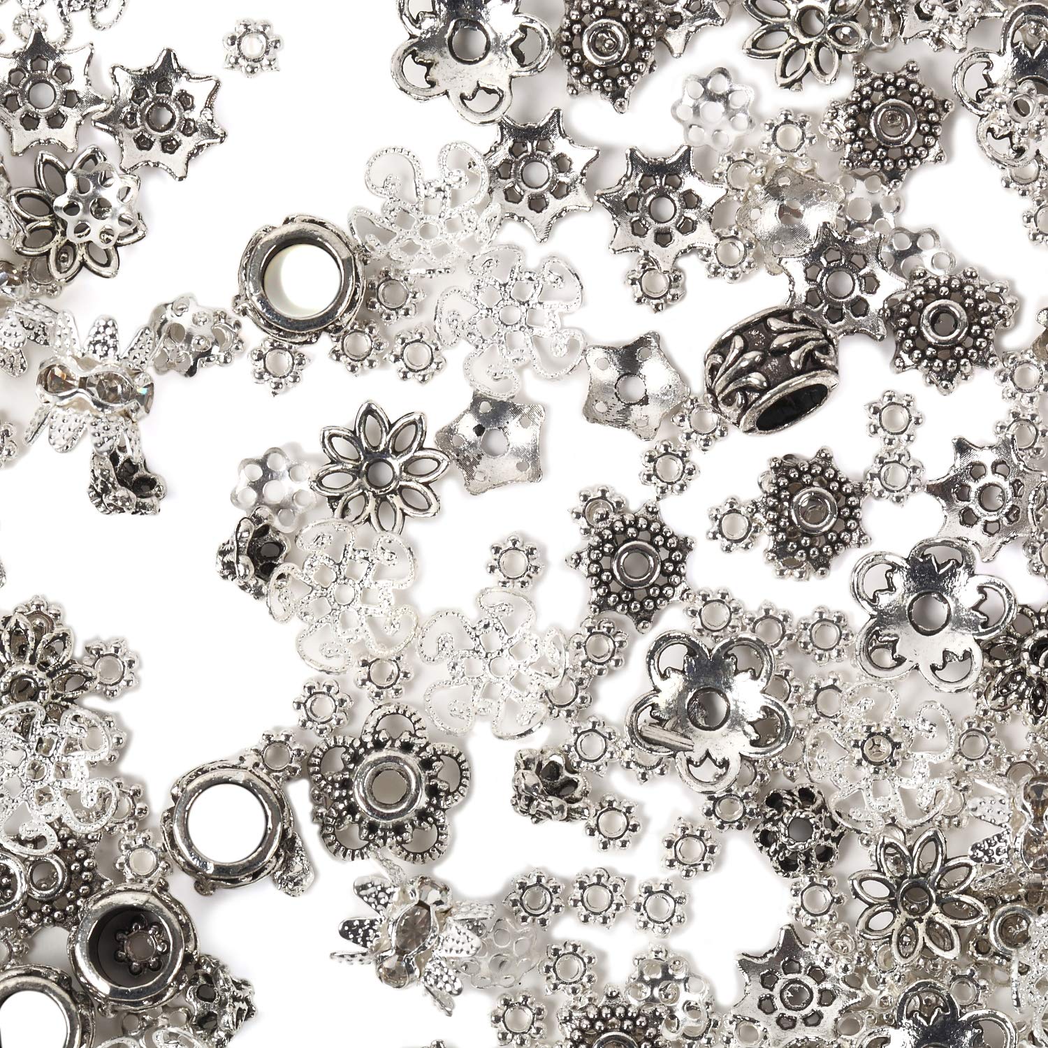 

[Kyotojudo] Washers, Beads, Accessory Parts, 50g, Antique Gold, Assorted Set, Gold, Silver (Silver)