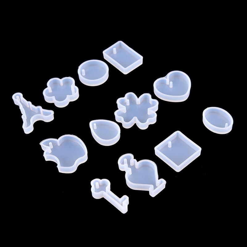 12Pcs/Set Holes Key Waterdrop Silicon Mold Mould Resin Jewelry Making Diy Craft