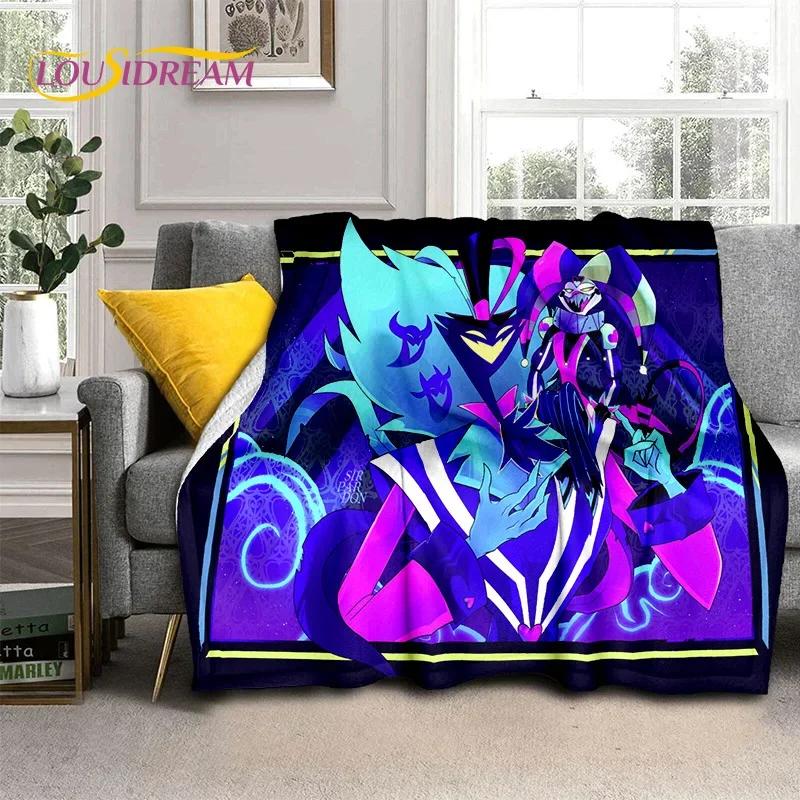 3D H-Helluva Boss Blitzo H-Hazbin Hotel Cartoon Blanket,Soft Throw Blanket for Home Bedroom Bed Sofa Picnic Office Cover Blanket