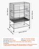 Bird Cage, 930 X 580 X 1510 Mm, Flat Top, Wrought Iron Bird Flight Cage with Perches, Slide-Out Tray and Plastic Feeders, for Blue Tit, Cockatiel,