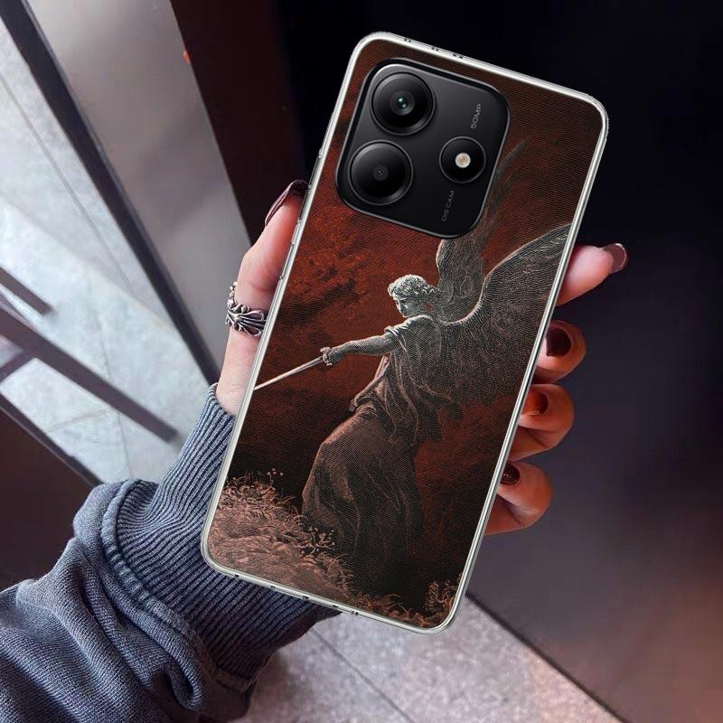 Erzengel Michael Handyhülle Für Xiaomi Redmi Note 15 14 14S 13 12S 12 Pro Plus 11S 11 10S 10 4G Cover 11E 11T 5G Druck Fundas R