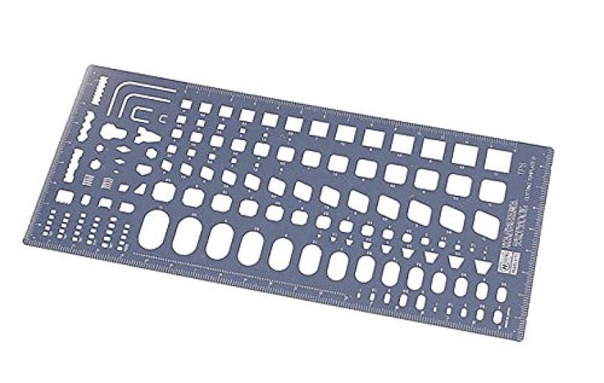 Hasegawa Trytool Cutting Template D Square Shape Ruler Plastic Model Tool TP8