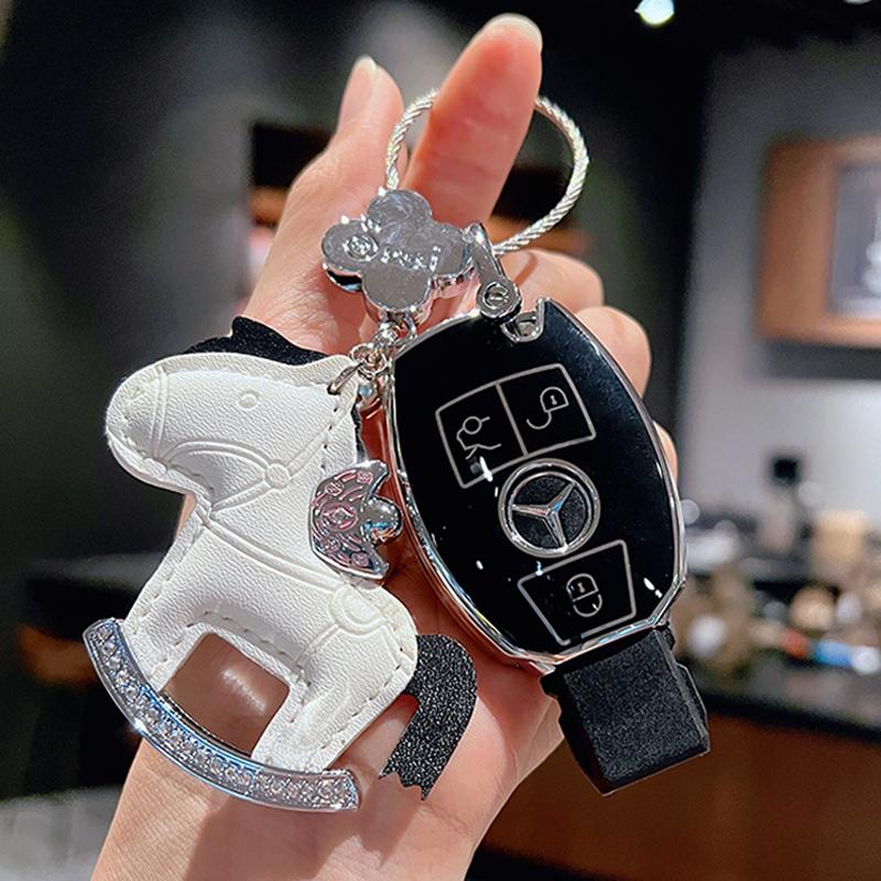 PZQ2 TPU Car Key Case Cover Shell Accessories for Mercedes Benz A B C E GL S GLA GLK CLS Class AMG W204 W205 W212 W463 W176 Keychain