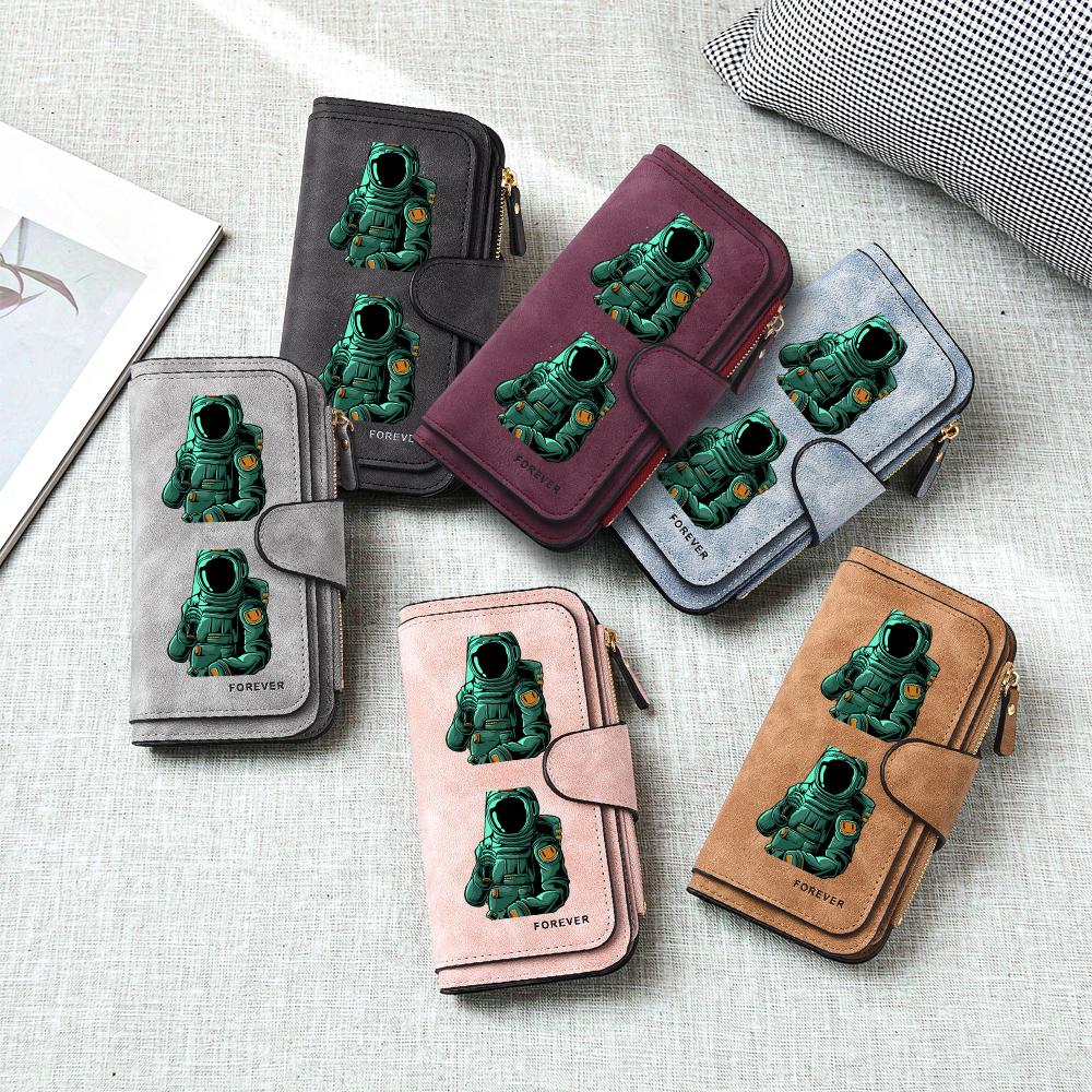 Astronaut Pattern Long Wallet Portable Multi Card Slot Casual Women's Purse