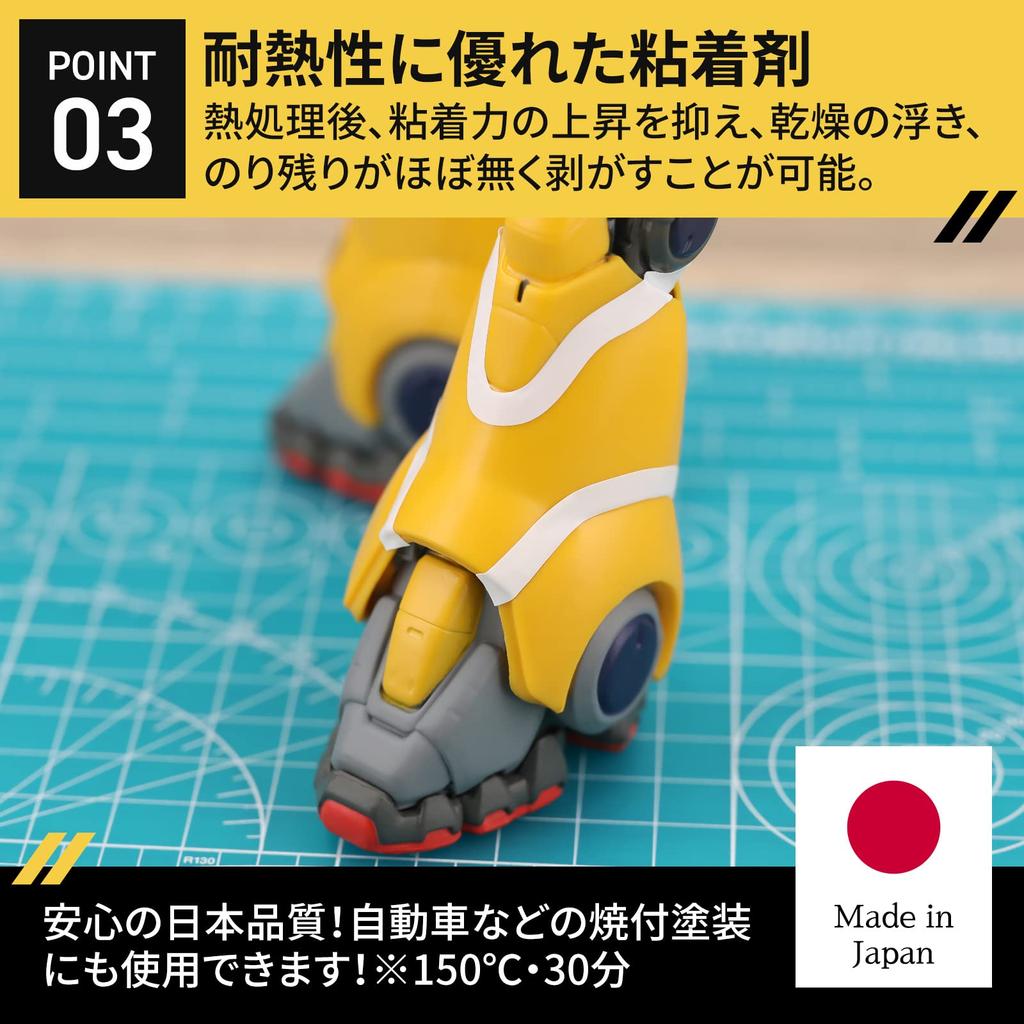 Hi-FIELD Heat Resistant Masking Tape for Curves, Made in Japan, 0.3 inches (8 mm)