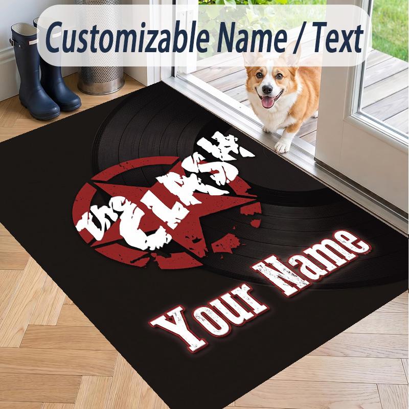 Custom Text Printed Rug The Clash Non Slip Floor Carpet For Home Room Decor