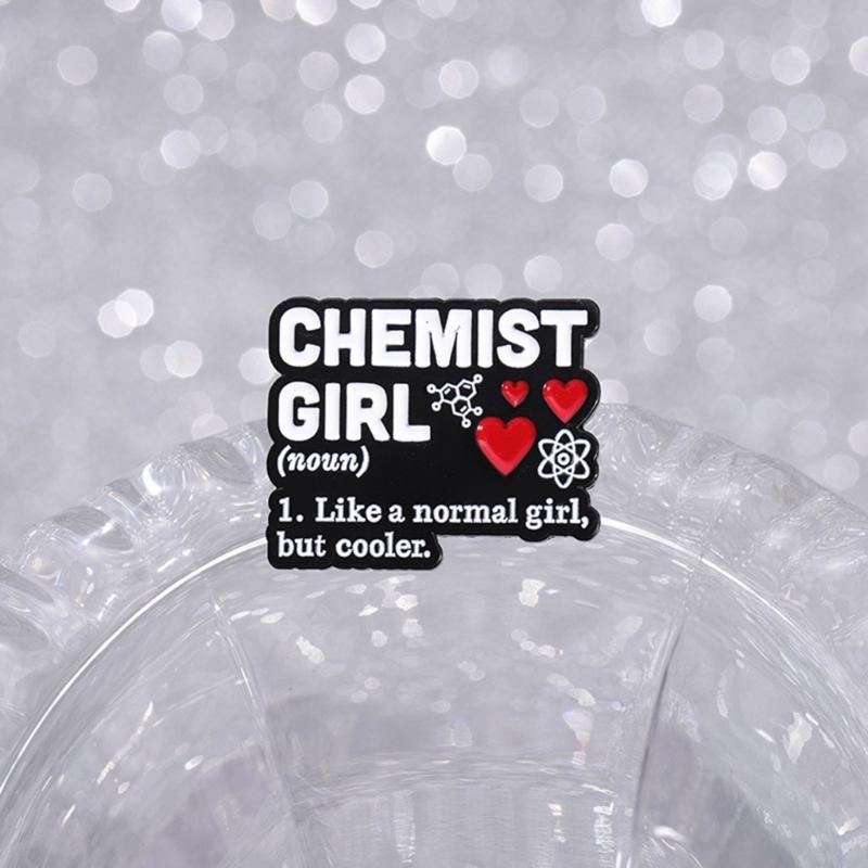 7 Stück Chemie Biowissenschaften Serie Emaille Broschen Chemikalien Struktur Anstecknadeln Kreative Broschen Pins