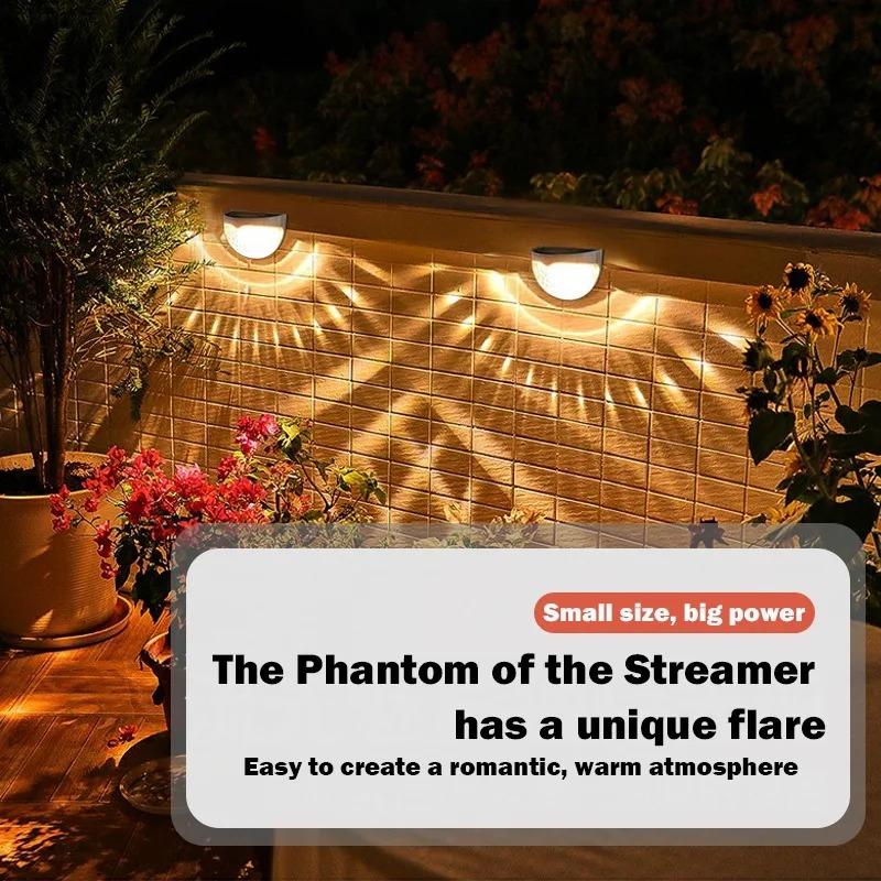 Solar Hedge Light 6LED Half Round Ladder IP65 Waterproof Courtyard Garden Balcony Wall Lamp Induction Decoration Lighting Bright