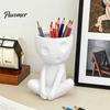 Small Item Organizer for Glasses Abstract Character Pen Holder, Resin Sitting Figure Pencil Nordic Style Desk Decor Cup, Multi-functional Desktop