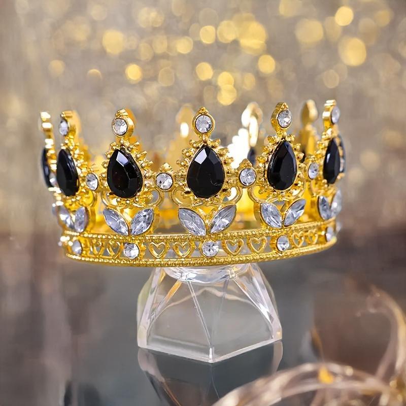 Luxury Baroque Jewelry Crown Retro Princess Queen Banquet Photography Prop Women's Shining Crystal Crown Bridal Hair Accessories