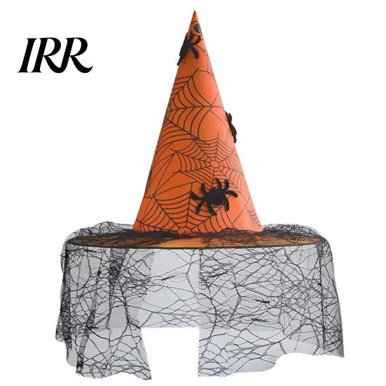 Costume Accessories for Carnival Nights Halloween Witch Hat, with Lace Mesh And Simulated Spiders, Gothic Style Holiday Photo Props Accessory, Parties