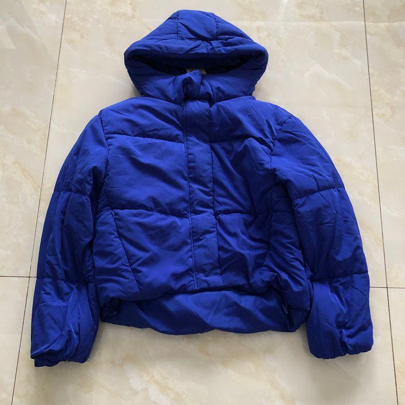 

Coat Fall and Winter New Arrival Foreign Trade Women s Clothing Hooded Collar Zipper Buckle Long Sleeves Heattech Coat Cotton-Padded Jacket 27363 Sapphire Blue B- 10-22-3 M