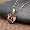 Nidin Hot Sale Initial Multicolor Zircon Necklace Charm Letter Necklace Name Jewelry For Women Men Accessories Party Gift