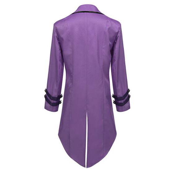 Herr Smoking Gotisk Stil Slim Fit Smokingjacka Revers Långärmad Kostymkappa Retro Design Punk Mellanlång Överrock