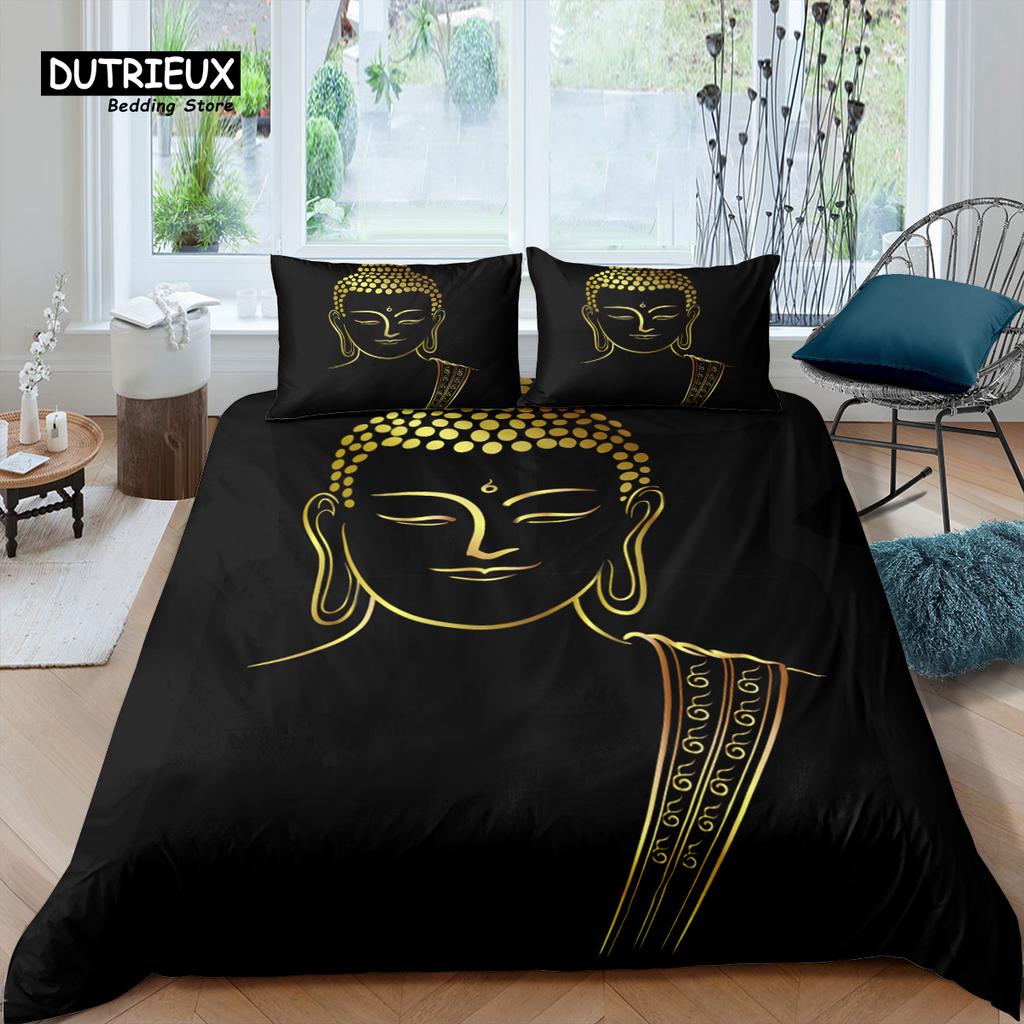 Home Living Luxury 3D Buddha Bedding Set Girls Duvet Cover Set Pillowcase Kids Bedding Set Queen and King EU/US/AU/UK Size