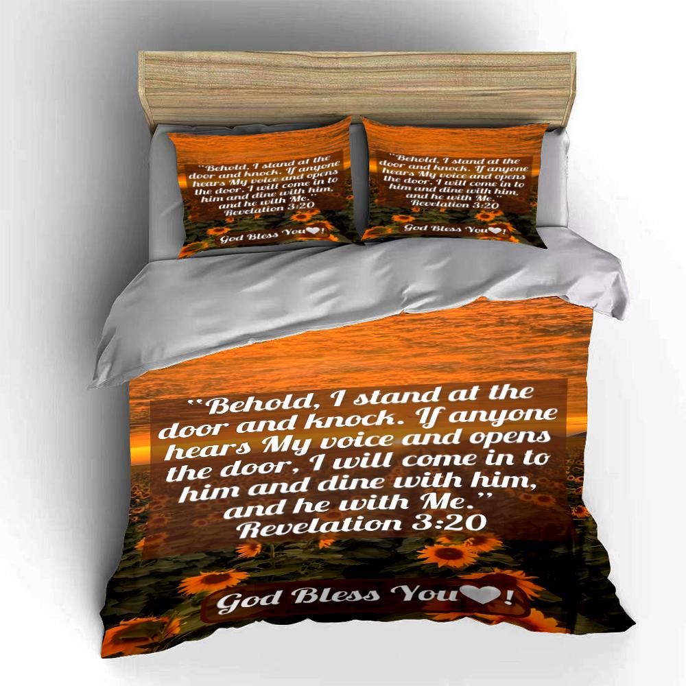 Religious Bedding Set with Bible Verse Pattern Bedding set (1 duvet cover, 2 pillowcases, duvet not included)