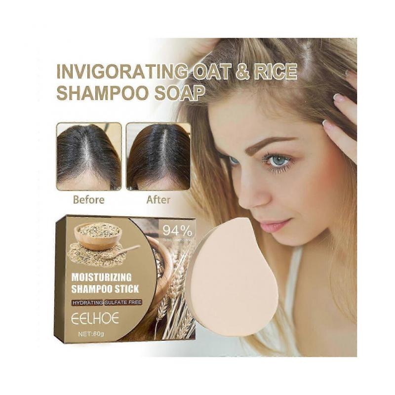 Oatmeal Rice Shampoo Soap Refreshing Anti-dandruff Soften Hair Nourishes Scalp Growth And Anti-hair Loss