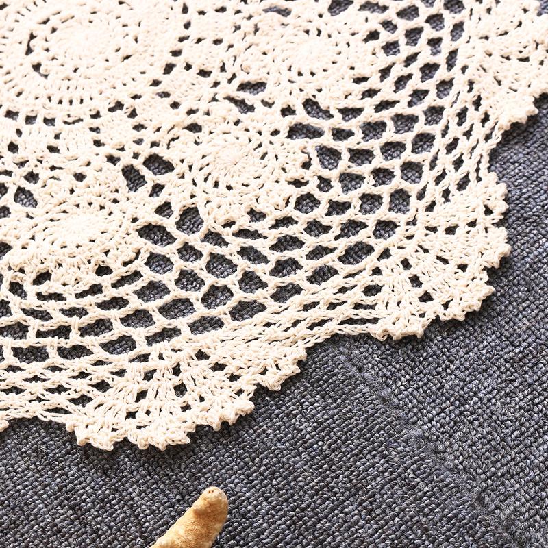 1PC Round Tablecloth Doily Table Cloth Crochet Lace Cotton Cover Mat Banquet Wedding Decoration