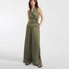 Women's Summer Sleeveless Vest High Waisted Wide Leg Drag Suit