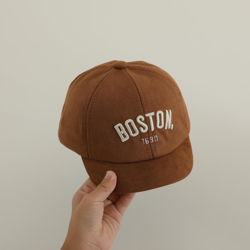 Korean Letter BOSTON Baby Baseball Cap Adjustable Embroidered Peaked Hat For Infant Autumn Soft Cotton Kids Boy Girl Sun Hats