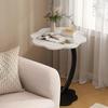 C-shaped Side Table with Flower Shape Tabletop Office Living Room Bedroom 1/2 Tier Small Coffee Table Corner Desk Nightstand