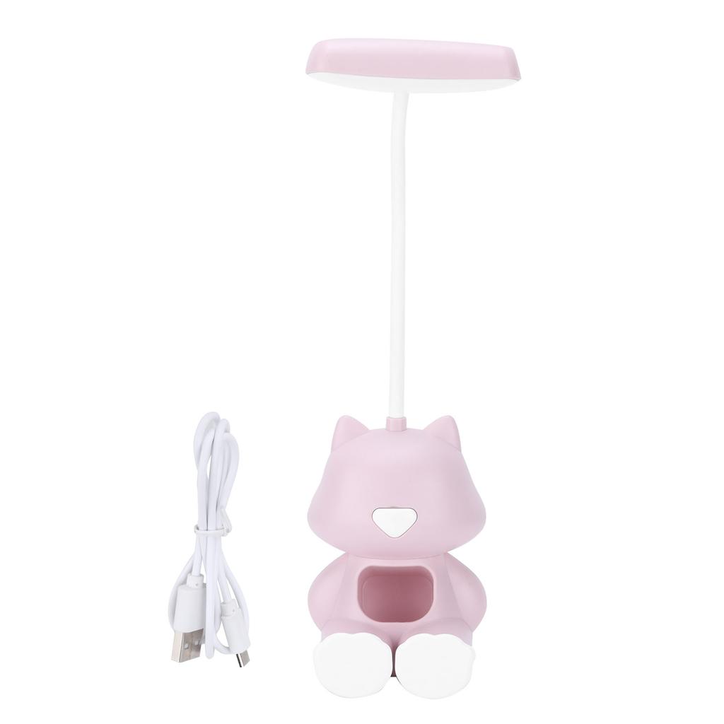 Mini Table Lamp Cute Bear LED Rechargeable Student Bedroom Eye Protection Night LightPink Bear