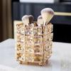 Metal+Crystal Pen Holder Desktop Organization Desktop Storage Bucket Luxury Makeup Brush Holder