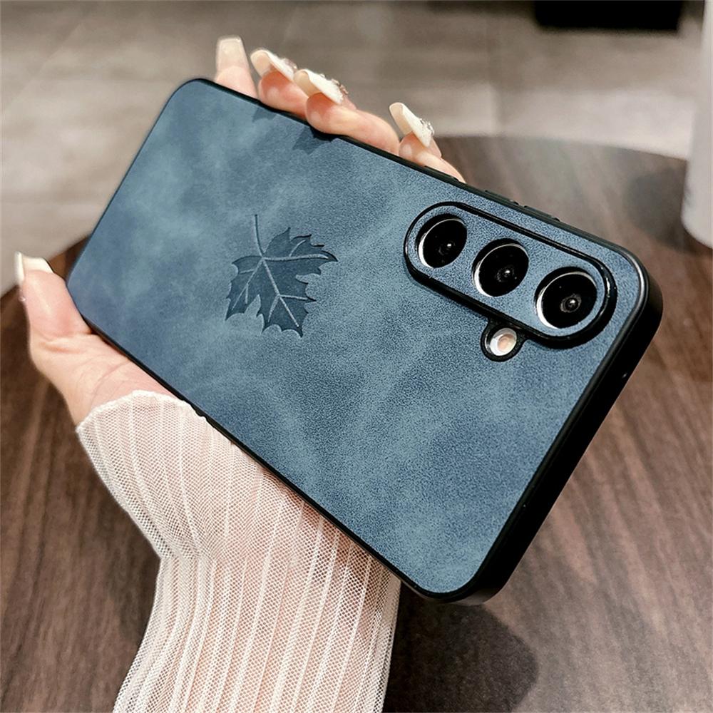 Luxe Schapenvacht Esdoornblad Hoes Voor Samsung S24 FE S23 S22 S21 Ultra Plus Note20 A55 A54 A35 A34 A25 A24 A23 A15 5G A14 Hoes For S24