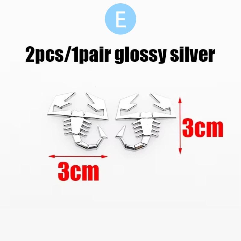 3D Abarth scorpion metal Car Fender side logo Rear Bumper tail door trunk car rear Emblem sticker styling Accessories