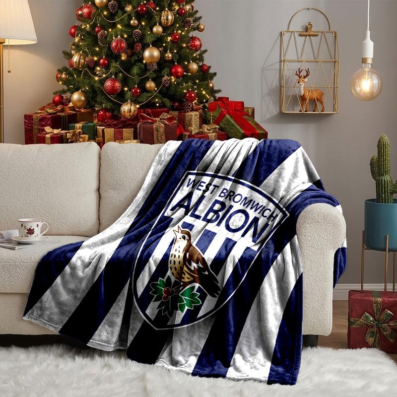 Bromwich Albion  Throws Blanket Flannel Blankets Plush for Couch Bed Gifts for Men Women Travel picnic blanket Christmas fan gifts