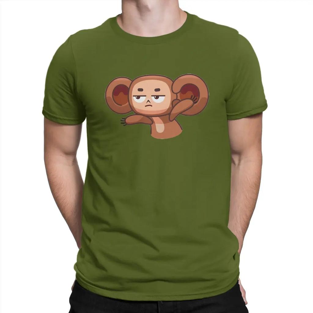 Cheburashka Helpless Man's TShirt Cheburashka Crewneck Short Sleeve Fabric T Shirt Funny Top Quality Gift Idea