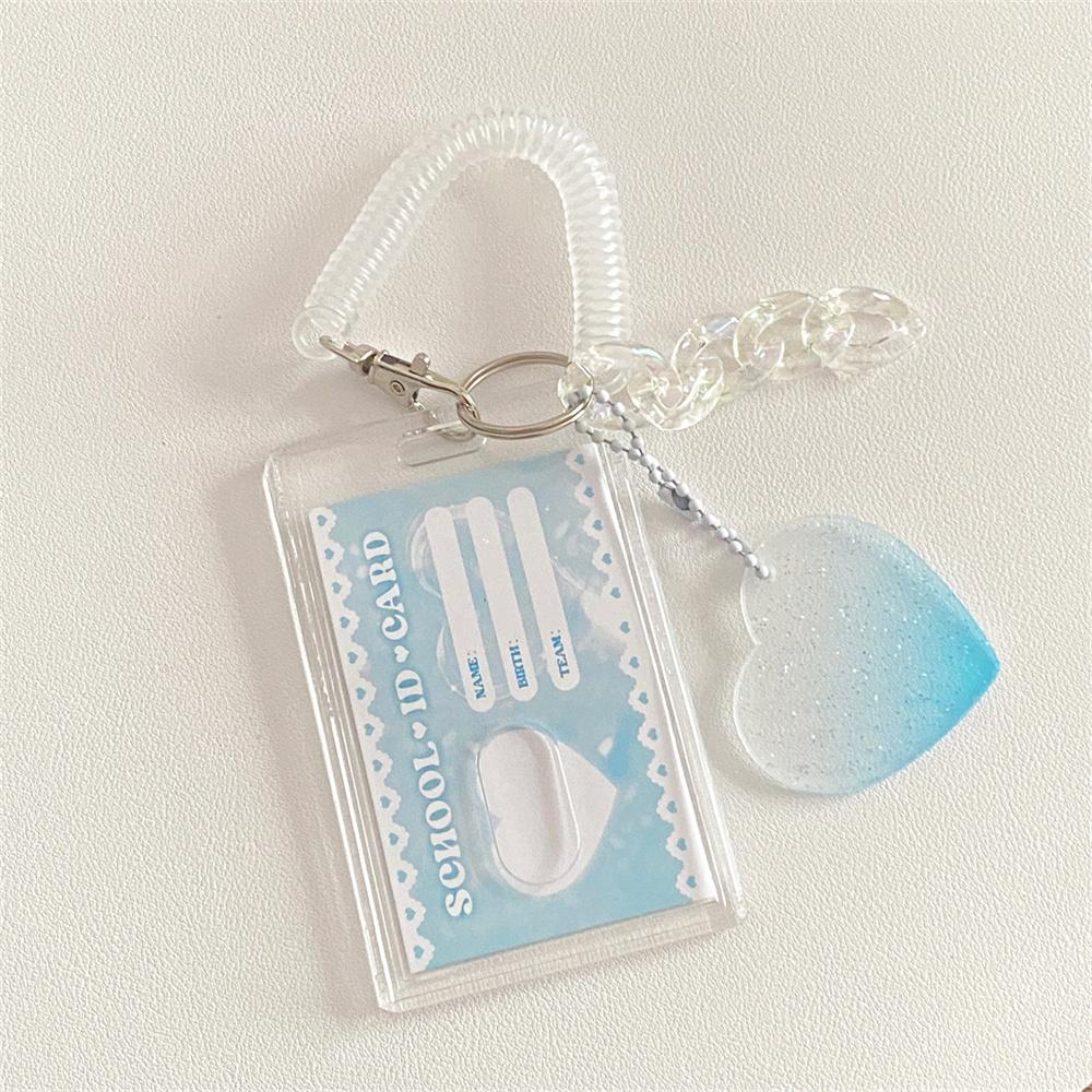 Love Transparent Photocard Holder Ins Photo Sleeves Card Holder Idol Kpop Photo Protector Bus Card Student Stationery Supplies