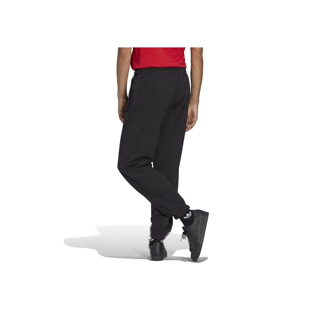 adidas Originals Solid Color Logo Embroidered Joggers Men Bottoms Black HB7501