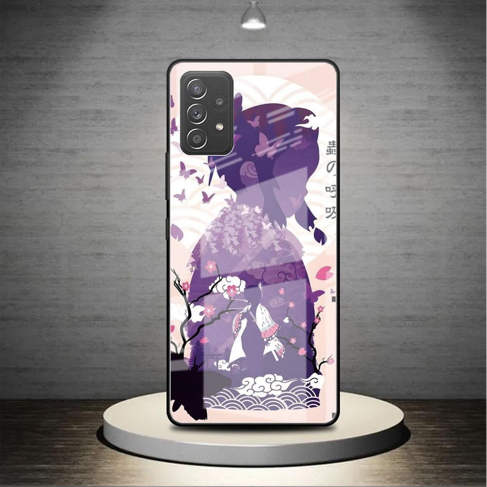 Glass Case For Samsung Galaxy A52 A71 A50 A51 A70 A21s A31 A72 A10 A12 A30 A22 5G Phone Cover Demon Slayer Anime