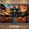 1 Piece of Gothic Victorian Style Haunted House Background Cloth - Halloween Party Decoration Banner Halloween Decoration