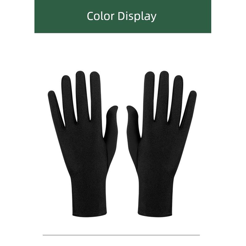 

Яркие перчатки для выступлений Разноцветные этикетные эластичные перчатки Перчатки из спандекса Высокоэластичные перчатки из лайкры для выступлений Black One size