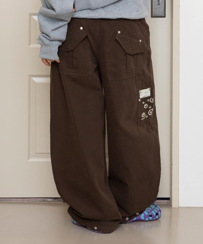 RuNaKi'Hu' Wxp082 Shiori Double Knee Balloon Pants (Brown)