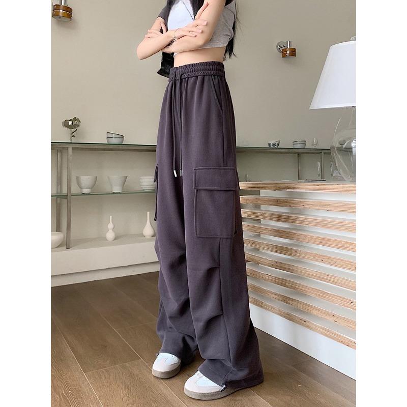 

Спецодежда, спортивные штаны, женские весенне-летние свободные повседневные брюки с широкими штанинами больших размеров, спортивные штаны S темно-серого