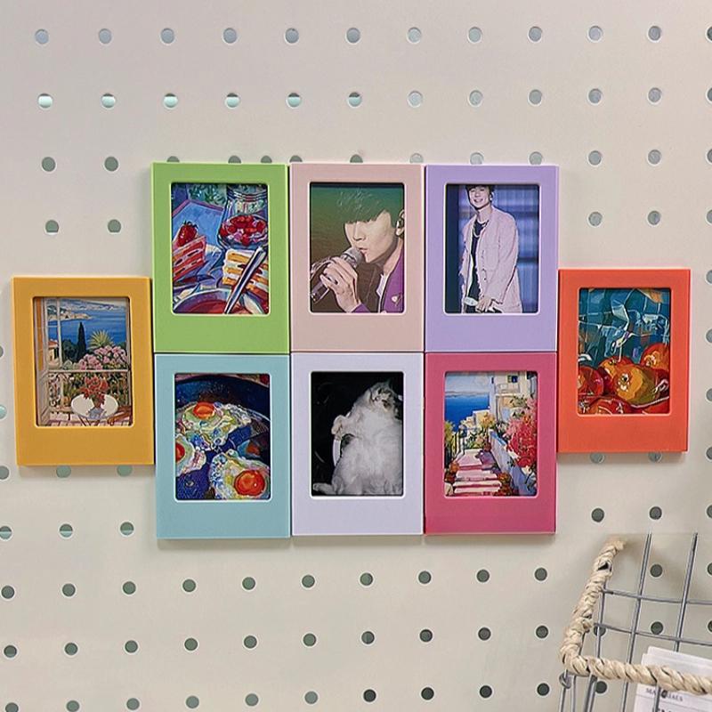 PGY Ins Magnetic Photo Frame 3-inch Polaroid Photo Refrigerator Magnet Desktop Pen Holder Ornaments Hollow Small Card Photo Wall