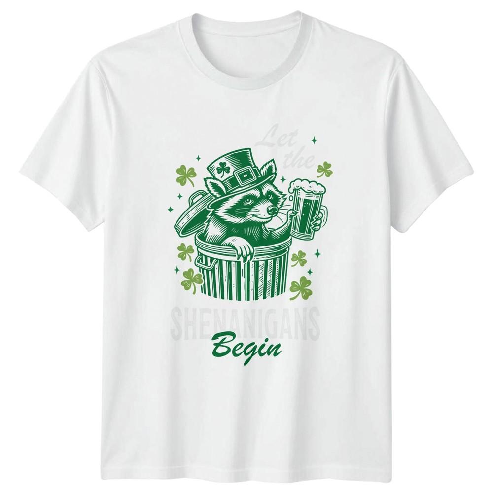 Let The Shenanigans Begin TShirt Raccoon Beer St Patricks Day S
