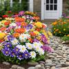 Outdoor Artificial Flowers, Plastic Flower Decorations, Daisy Imitation Flower Bouquets, Uv-Resistant Artificial Flower Shrubs
