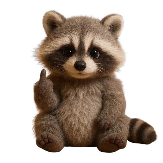 

Забавная плюшевая игрушка «Средний палец», милая мягкая игрушка животное енот, панда, бык, кошка, смешные подарки для саркастичных друзей Raccoon