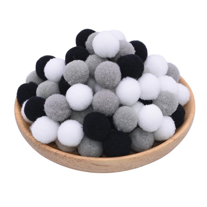 100Pcs 15-25mm Colorful Pompoms DIY Dolls Garment Handmade Material Soft Fluffy Pom Poms Ball For DIY Kids Toys Accessories