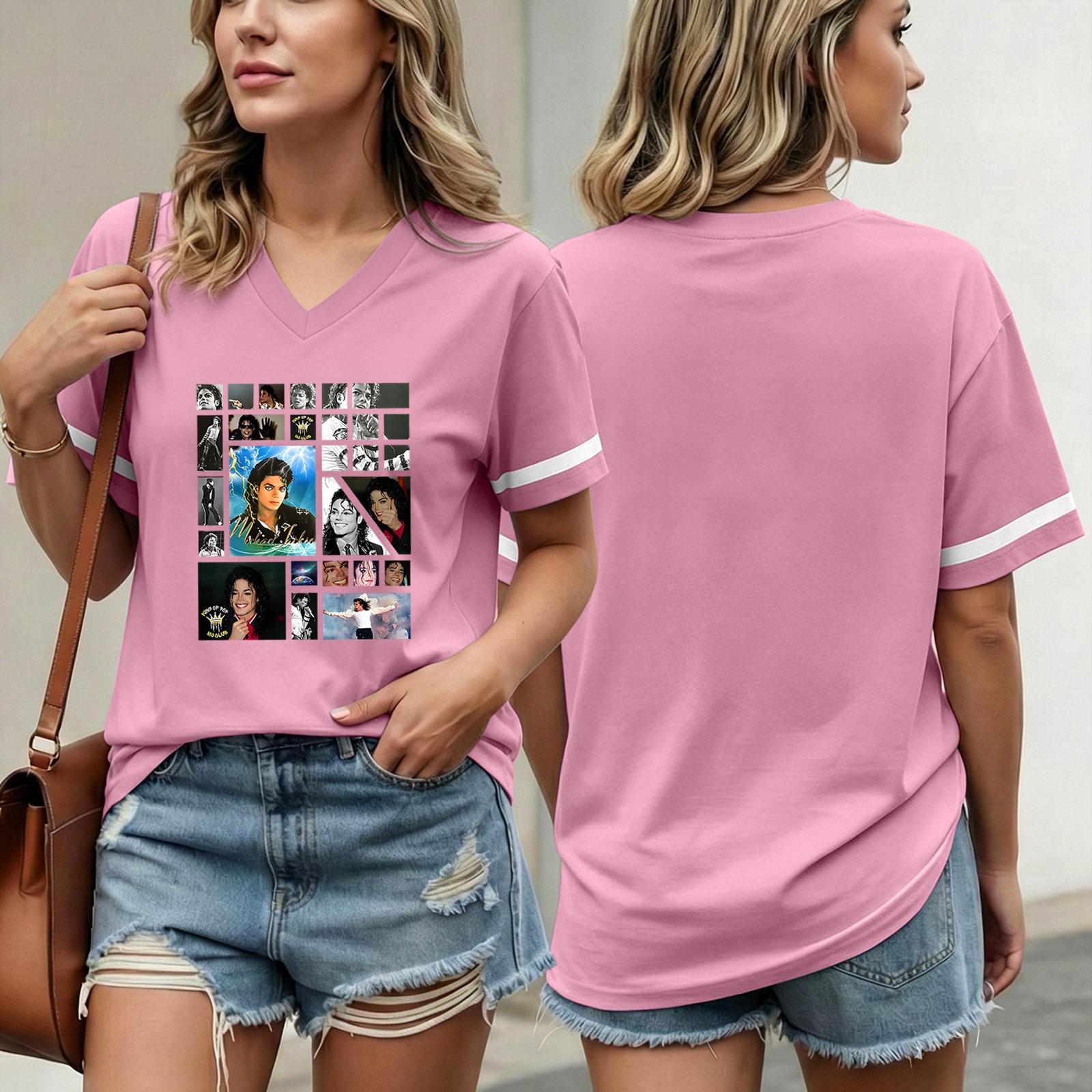 

Women s Casual Short Sleeve V Neck T Shirt with Graphic Print Relaxed Fit Lightweight Comfortable Top for Everyday Wear XXXL